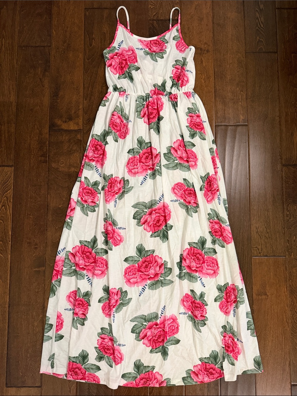 Women’s PatPat Maxi Dress with Pink Rose Print